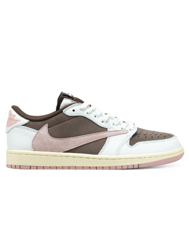 Jordan 1 Low x Travis Scott White Brown Pink Купити оригінал в