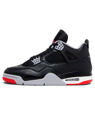 Jordan 4 Black Red Grey Winter с МЕХОМ