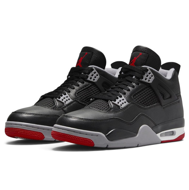 Jordan 4 Black Red Grey Winter с МЕХОМ
