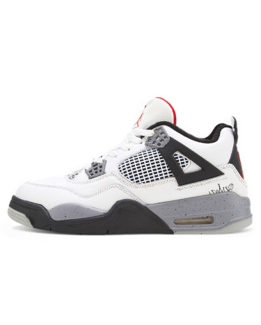 Jordan 4 Cement White Grey Black З ХУТРОМ