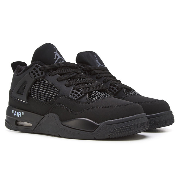 Jordan 4 Total Black With FUR