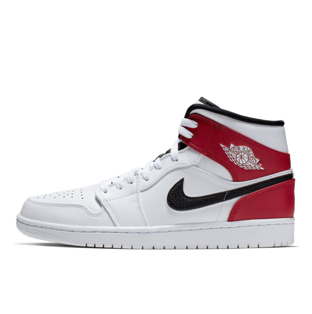 Jordan 1 Retro Mid White Black Gym Red 554724-116
