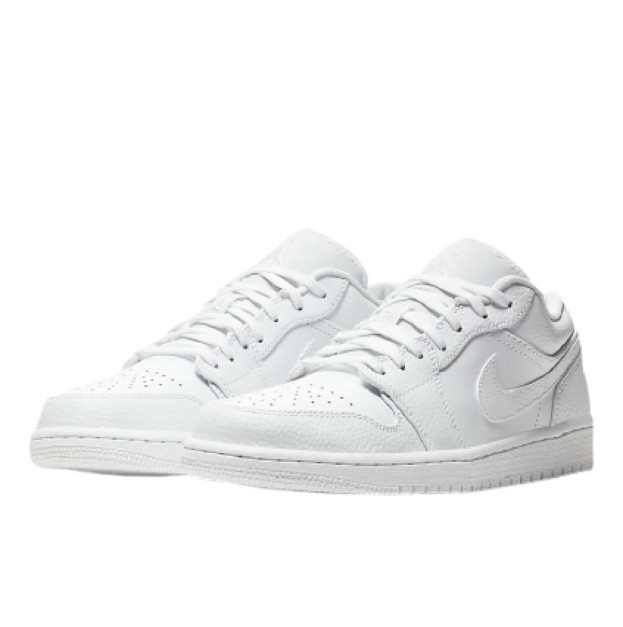Jordan 1 Retro Low Triple White Tumbled Leather 553558-130